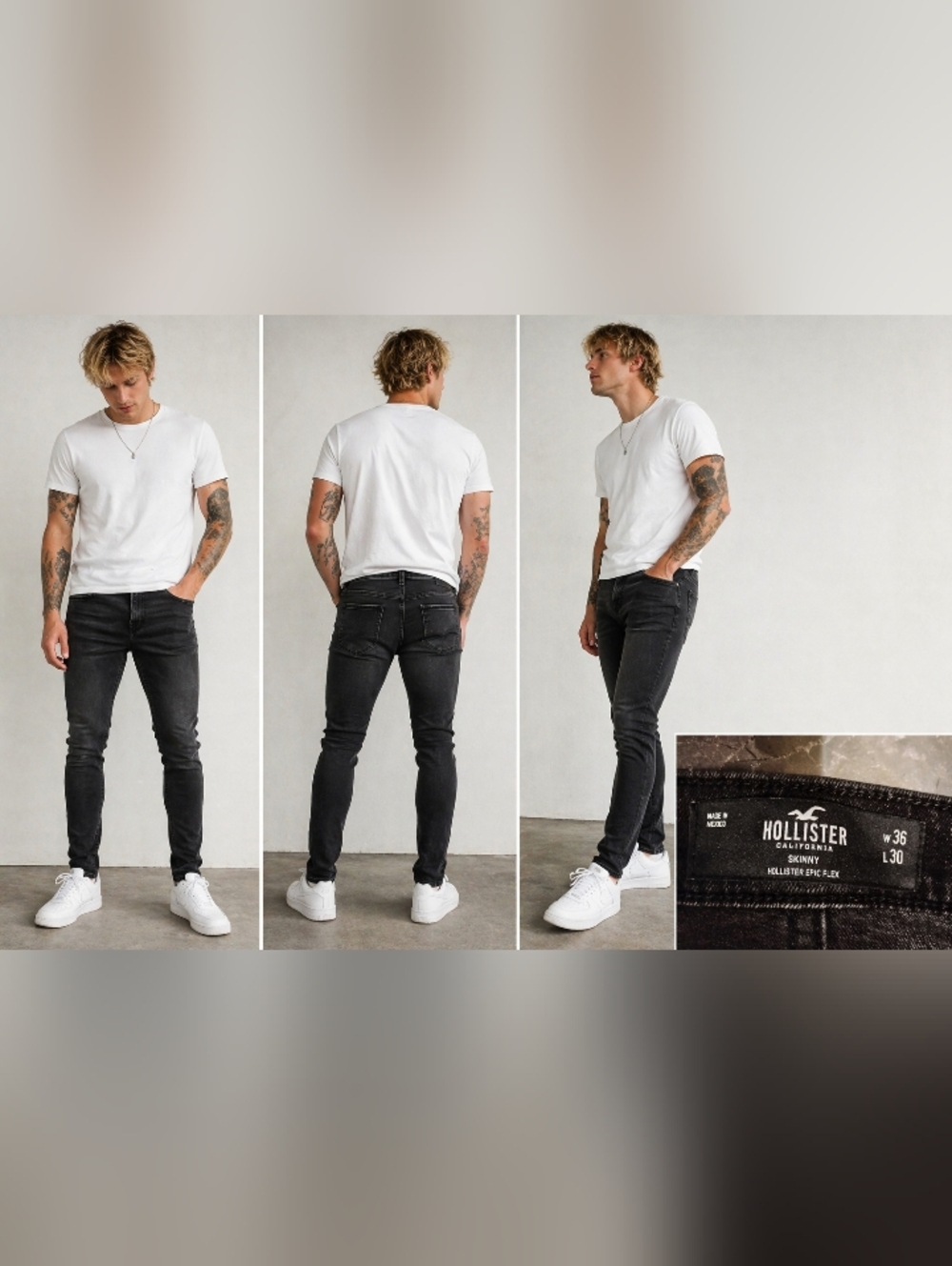 Hollister Men's Skinny Black Wash Jeans